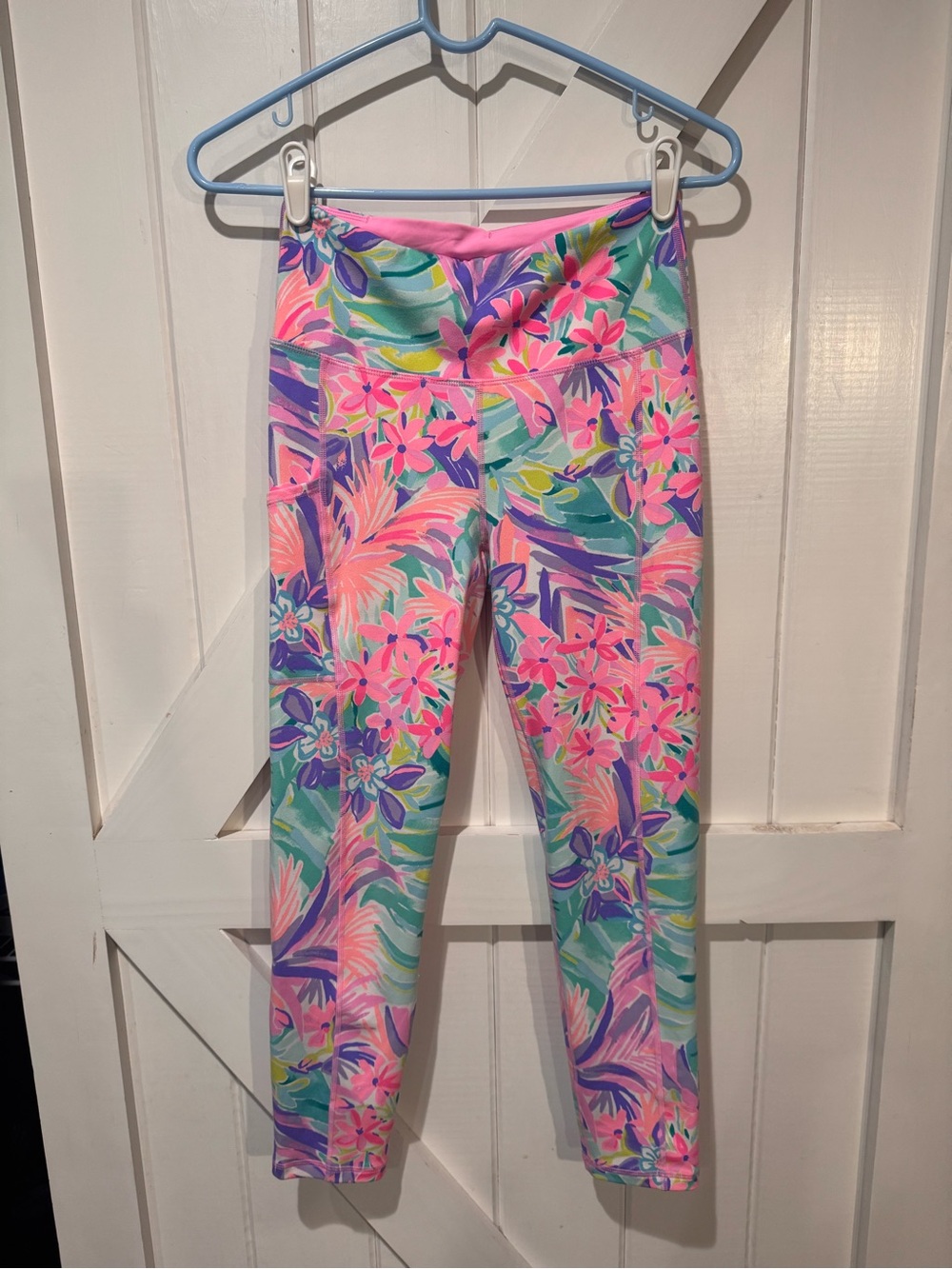 Lilly Pulitzer Luxletic Pink Tropical Floral High Rise Leggings Size S